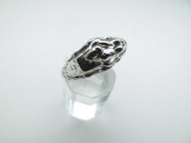 Zilveren man & vrouw ring.