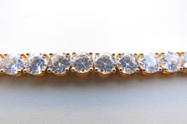 18K vergulde Tennis bracelet. (iced)
