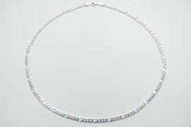 Zilveren figaro ketting.
