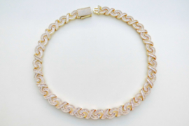 18K vergulde Infinity Cuban Baguette ketting. (iced)
