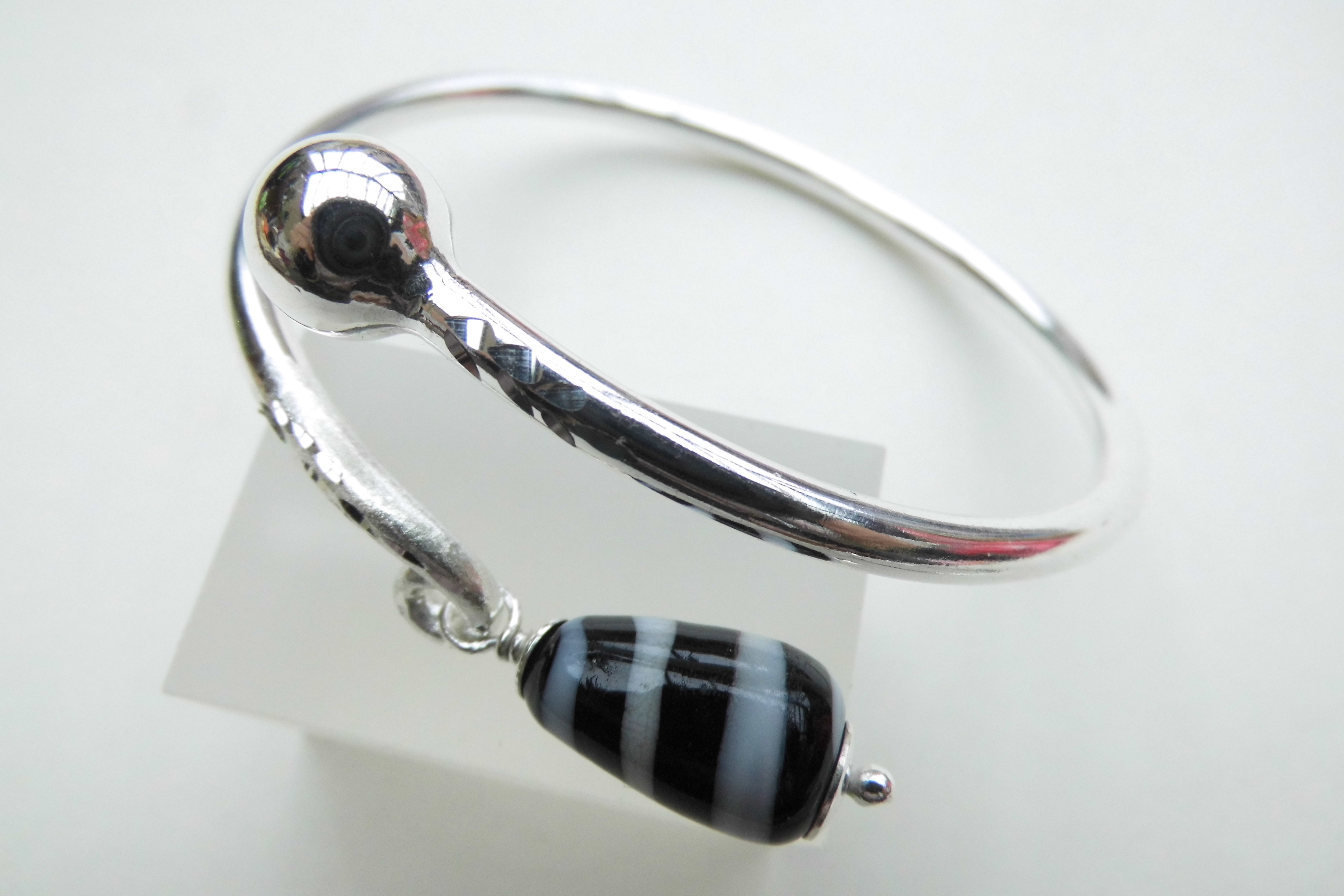 Zilveren kromantie boei armband. (nieuw model)