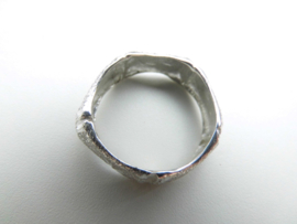 Zilveren bamboe ring.