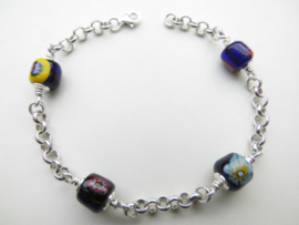 Zilveren blauw alakondre bracelet.
