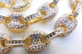 18K vergulde koffieboon ketting. (iced)