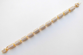 18K vergulde buis bracelet. (iced)