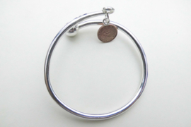 Zilveren halve cent boei armband.