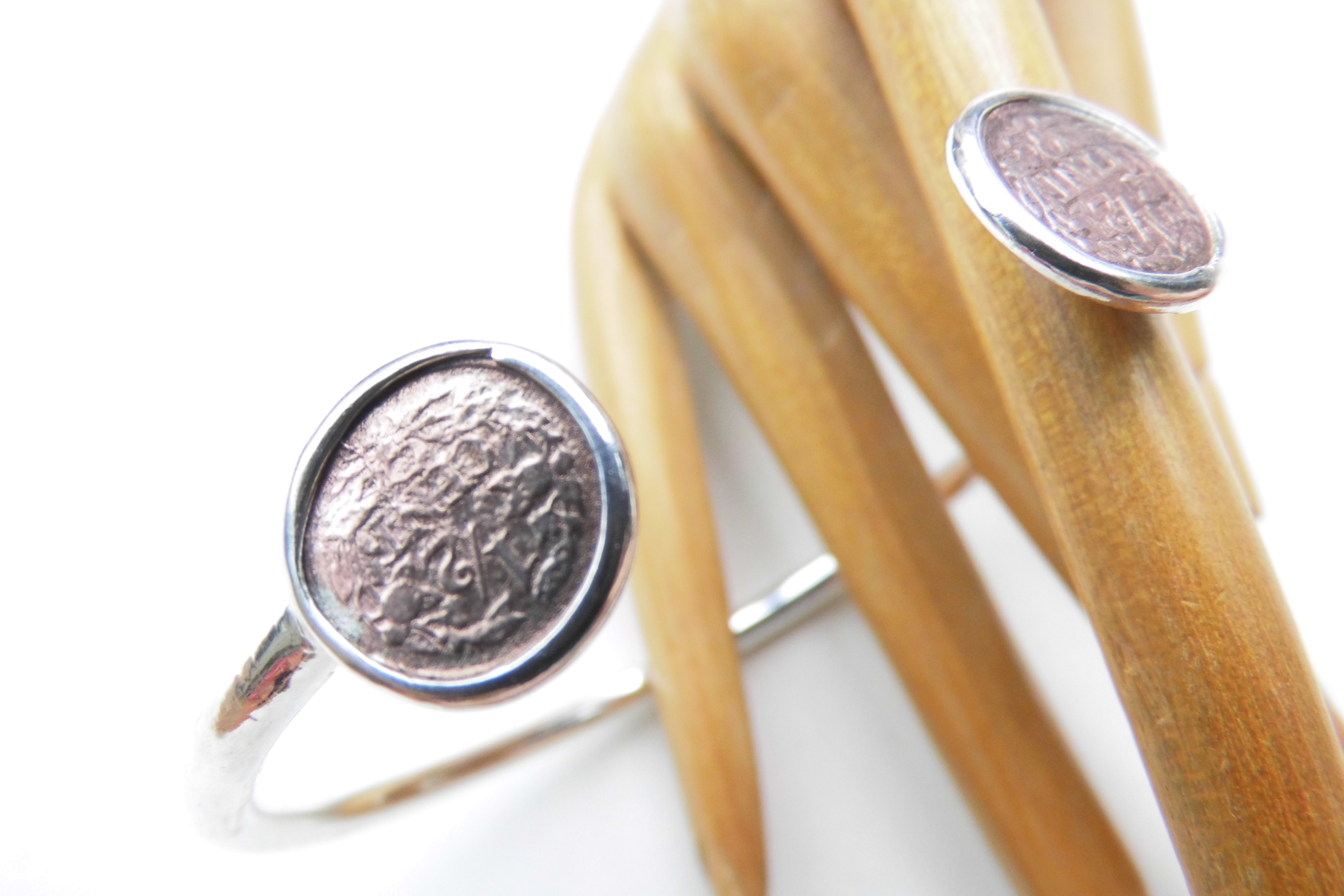 Zilveren halve cent boei armband.