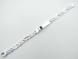 Zilveren plaatband bracelet. (gratis graveren)