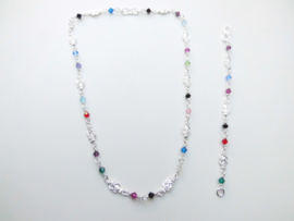 Zilveren baby mattenklopper alakondre setje. (ketting + bracelet)