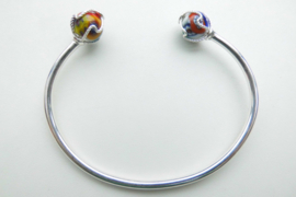 Zilveren alakondre ballen boei armband.