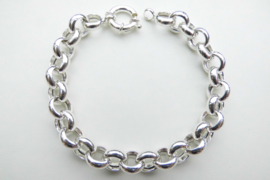 Zilveren lontai bracelet met ronde sluiting. (grote schakels)