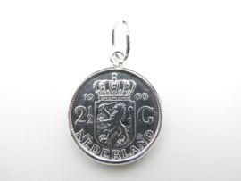 Zilveren Juliana 2,5 Gulden munt hanger.