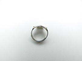 Zilveren baby mattenklopper ring (klein)