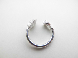 Zilveren indiaan-vuist boei ring.