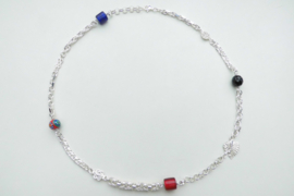 Zilveren alakondre ketting. (dik) (65 cm)