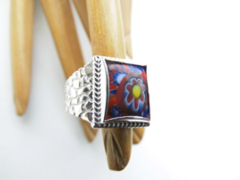 Zilveren alakondre cachet ring.