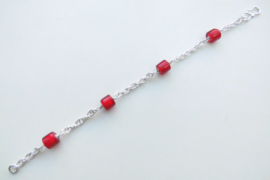 Zilveren tarate rode ingi boca bracelet.