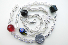 Zilveren alakondre ketting (57 cm) (dik)