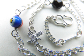 Zilveren baby alakondre ketting (dun) (45 cm)