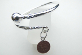 Zilveren halve cent boei armband.