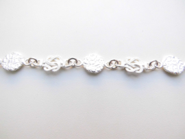 Zilveren piet piet  mattenklopper bracelet. (medium)