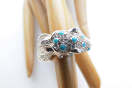 Zilveren jaguar ring.