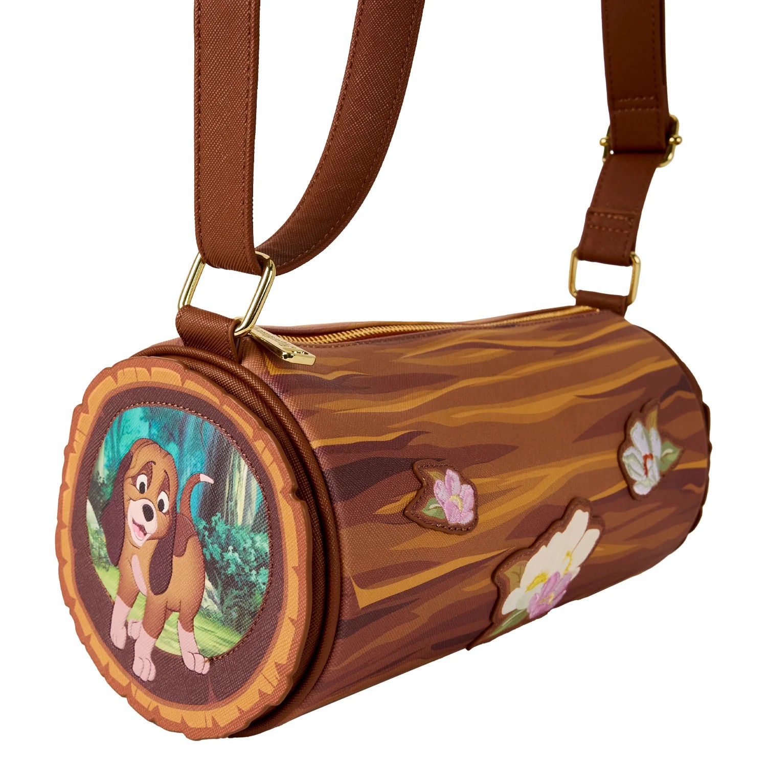 Loungefly The Fox and the Hound Forest Floral Log Figural Crossbody Bag