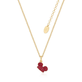 DISNEY MICKEY MOUSE - Ear Hat Red Crystal Necklace 'Gold Plated'