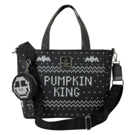 Loungefly - Disney - The Nightmare Before Christmas Jack Skellington Reversible Sequins Tote Crossbody Bag with Coin Bag