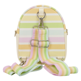 Loungefly Disney - Mickey and Friends Rainbow Stripes Convertible Mini Backpack & Crossbody Bag