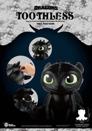 Beast kingdom / HOW TO TRAIN YOUR DRAGON - Toothless - Spaarpot 34cm