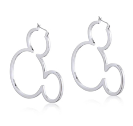 DISNEY MICKEY MOUSE - Outline Hoop Earrings 'White Gold Plated'
