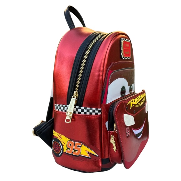 Loungefly Disney Pixar Cars Metallic Lightning McQueen Cosplay Mini Backpack