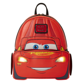 Loungefly Disney Pixar Cars 20th Anniversary Lightning McQueen Metallic Light-Up Mini Backpack