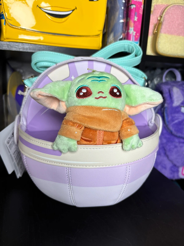 Loungefly The Mandalorian Grogu Figural Pod Plush Crossbody Bag