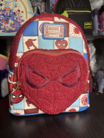 Loungefly -Marvel -  Spider-Man Sherpa Heart Mini Backpack