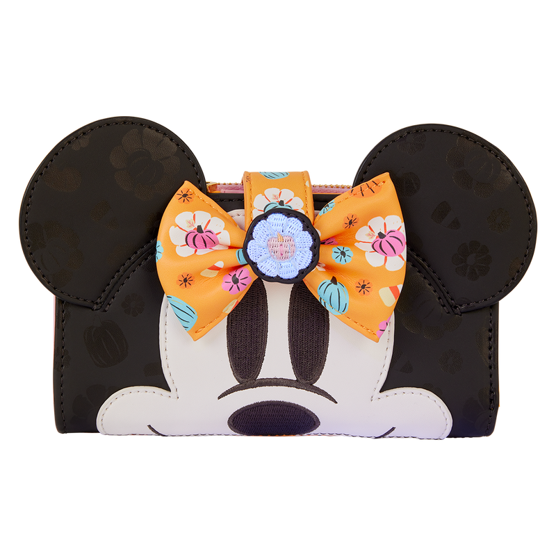 Loungefly Minnie Mouse Cosplay Floral Pumpkin Flap Wallet
