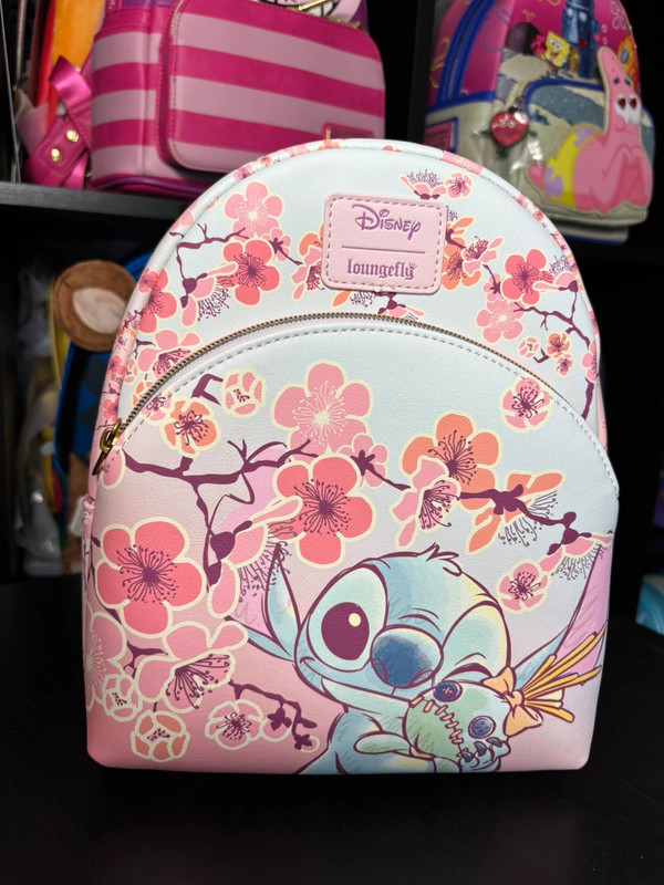 Loungefly Disney Stitch & Scrump Cherry Blossoms Mini Backpack