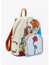 Loungefly Disney Beauty And The Beast Couple Rose Mini Backpack