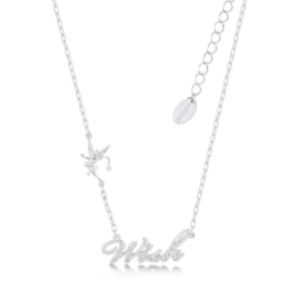 DISNEY TINKER BELL - Wish Crystal Necklace 'White Gold Plated'