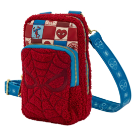 Loungefly - Marvel - Spider-Man Sherpa Cell Phone Crossbody Bag with Coin Bag