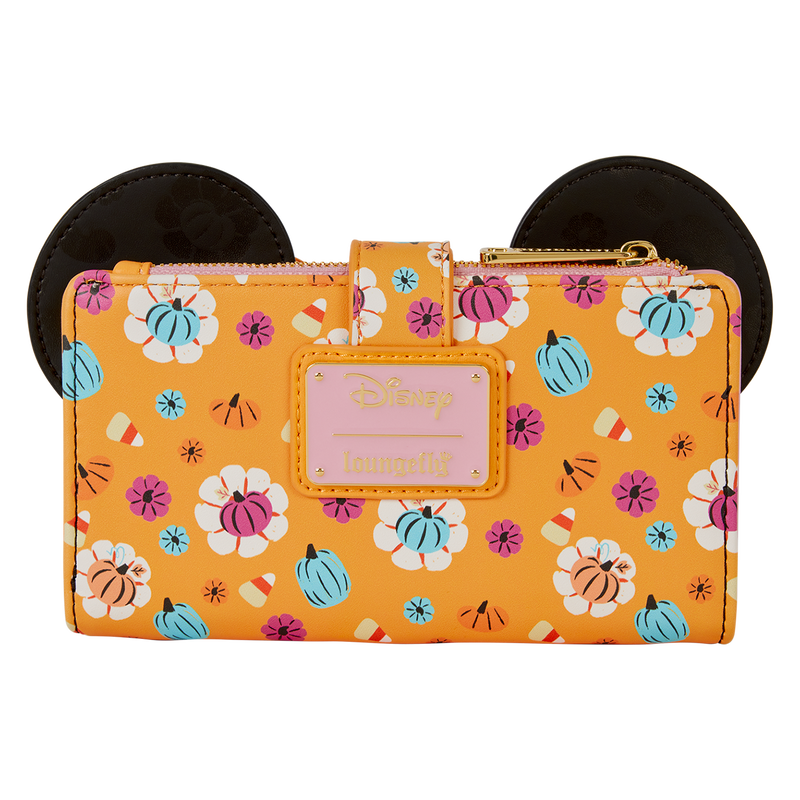 Loungefly Minnie Mouse Cosplay Floral Pumpkin Flap Wallet
