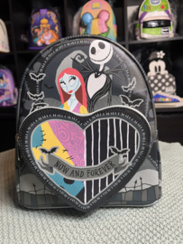 Loungefly The Nightmare Before Christmas Jack & Sally Split Heart Mini Backpack