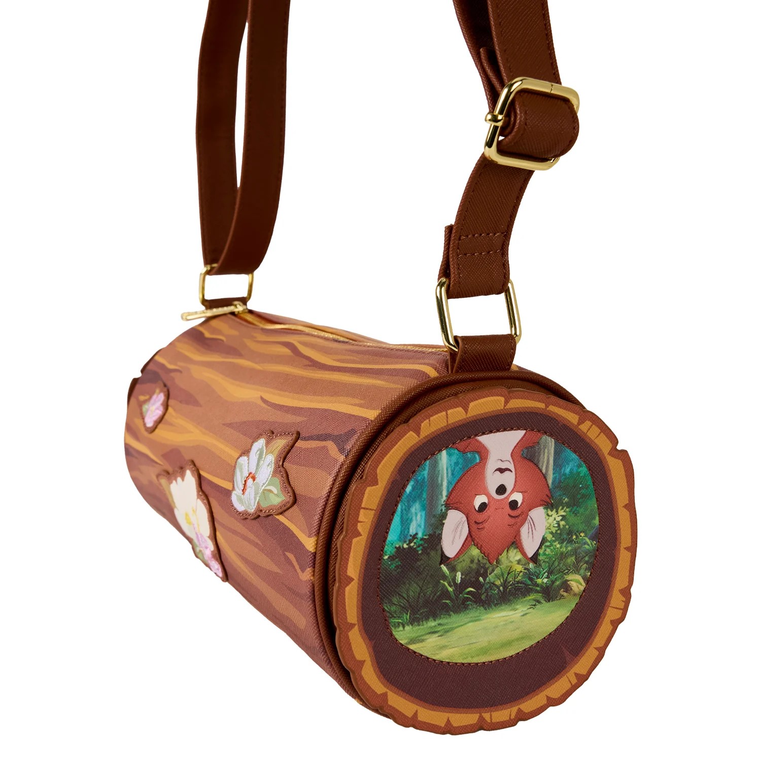 Loungefly The Fox and the Hound Forest Floral Log Figural Crossbody Bag