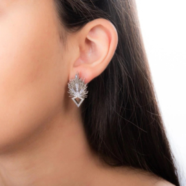 FROZEN 2 - Elsa Ice Crystal Earrings 'White Gold Plated'