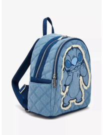Loungefly - Disney Stitch Denim Patchwork Exclusive Mini Backpack