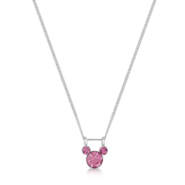 DISNEY MICKEY MOUSE - Bright Pink Crystal Necklace