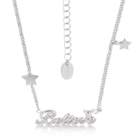 DISNEY TINKER BELL - Beleive Necklace Crystal 'White Gold Plated'
