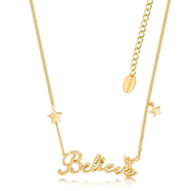 DISNEY TINKER BELL - Beleive Necklace Crystal 'Gold Plated'