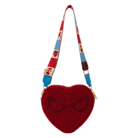 Loungefly - Marvel - Spider-Man Sherpa Heart Shaped Crossbody Bag